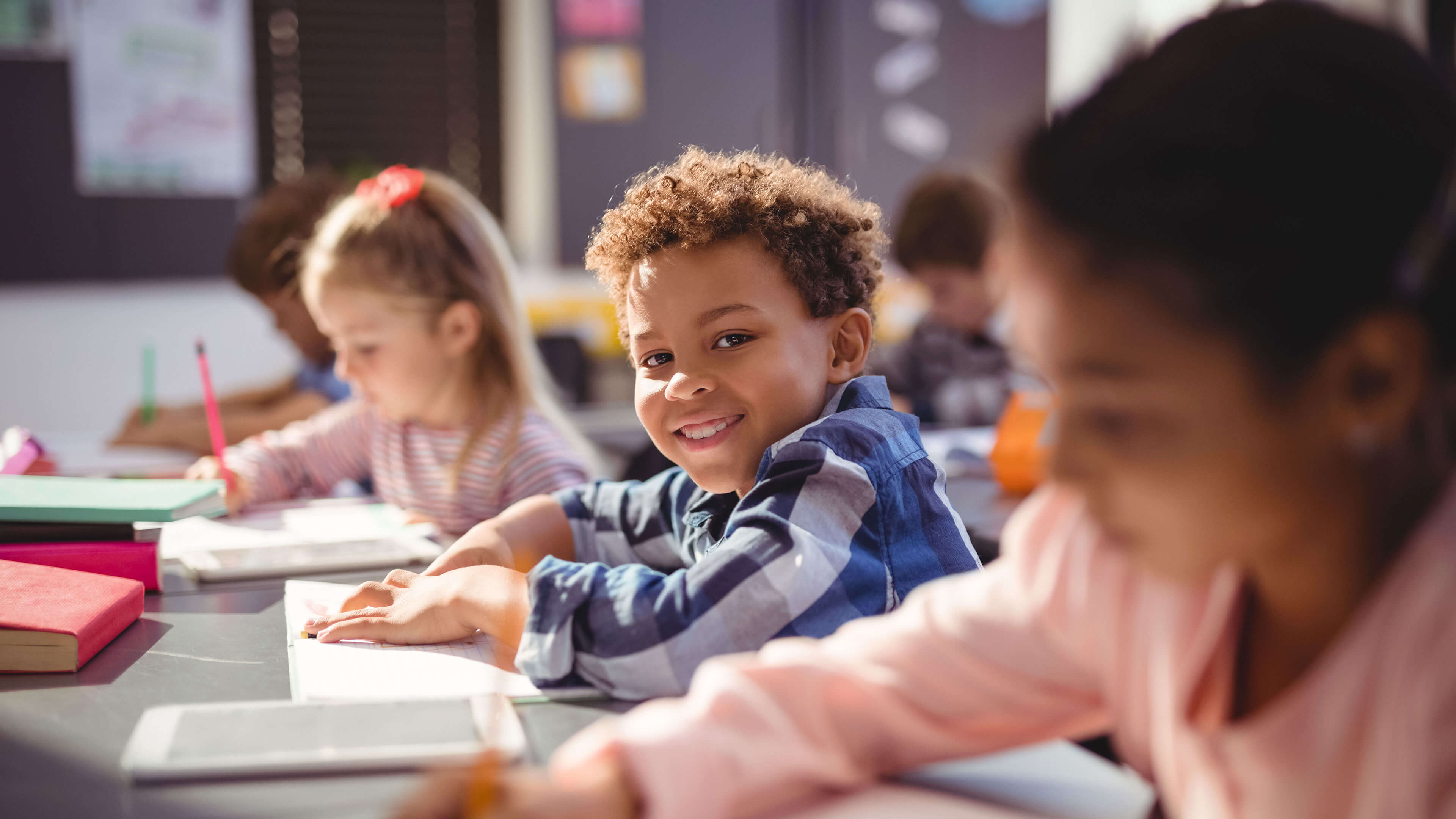 Young students in class